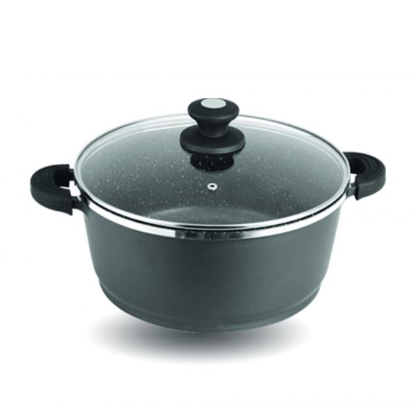 Faitout Haussmann Héritage 40cm | Revêtement Pierre | Induction Compatible | 18.5L | Poignées Silicone