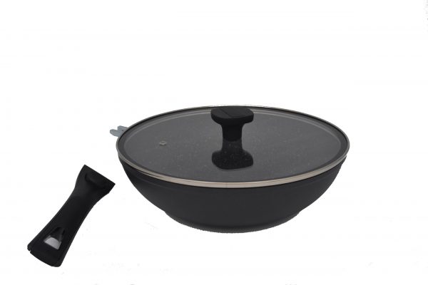 Batterie De Cuisine Revêtement Pierre Avec Manche Amovible 11 Pièces  Herzberg HG 8054