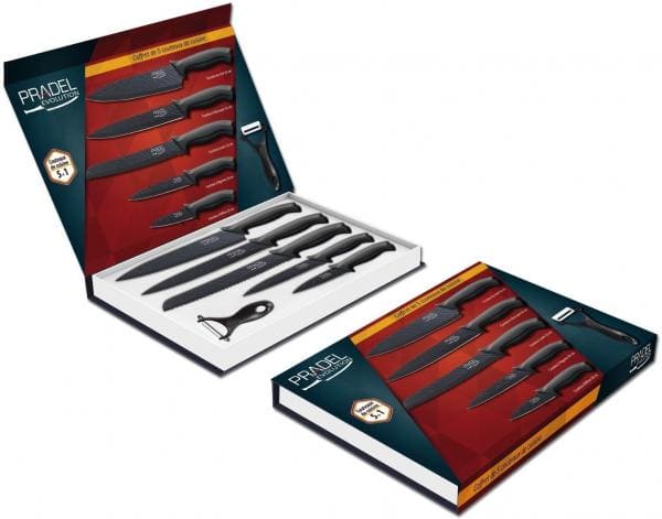 Coffret couteaux PRADEL couteau de cuisine table - Pierre blanche